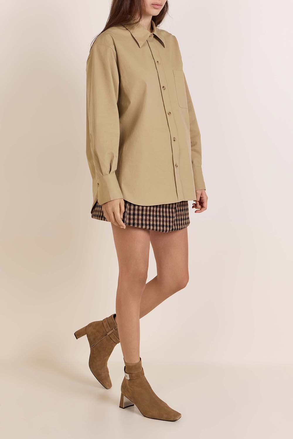 חולצה מכופתרת אוברסייז